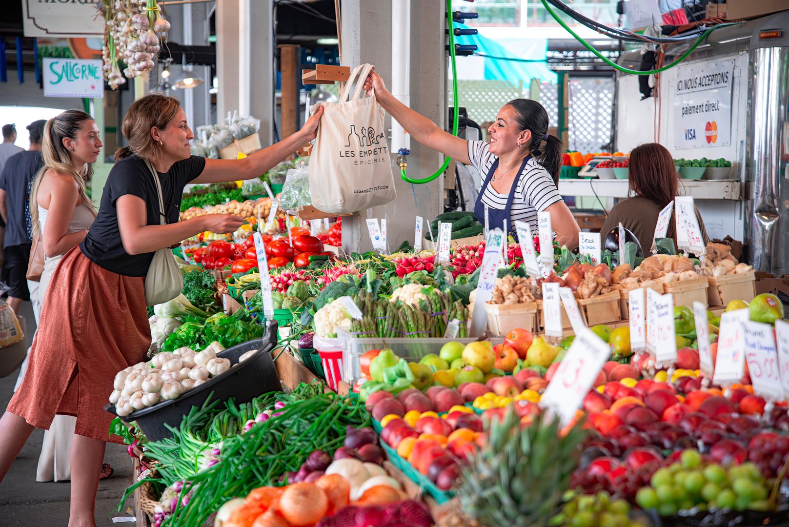 Colourful local seasonal produce at an Ottawa farmers' market